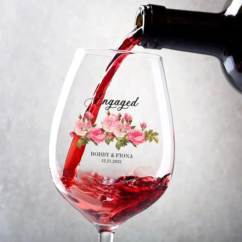 Marke: Rimego Weingläser, Weihnachten, Verlobung, Andenken, Geschenke für Paare, großes Weinglas, 2er-Set, tolles Weingeschenk für Hochzeitstag, Weihnachten, Geburtstag, 325 ml — Wein und Festtafel