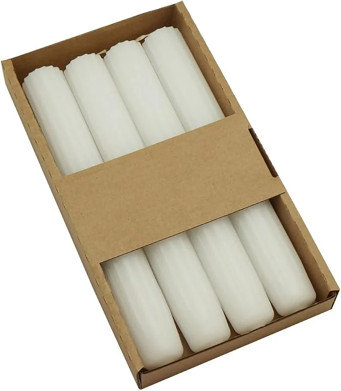 Besuche den DONAU HOME-Store SET Stabkerzen, Tafelkerzen, 4 Stück, Ø 2, 2 × 17, 5cm, Weiß, zur Dekoration im Wohnzimmer, Bad — Kerzenlicht Abendessen