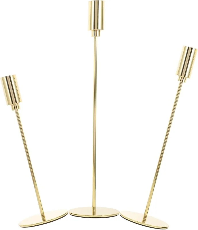 Marke: BESTOYARD BESTOYARD 3 Stück Kerzenständer Vintage Gold Stumpenkerzen für 0, 86 Zoll — Kerzenlicht Abendessen