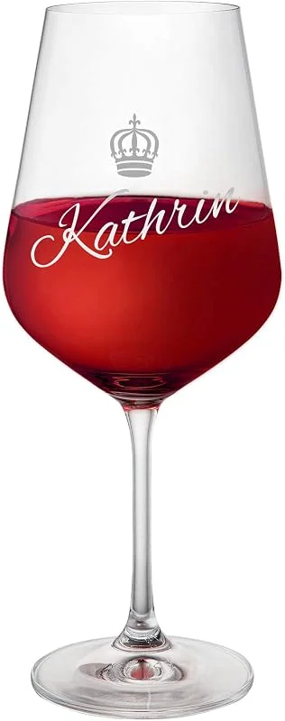 Besuche den AMAVEL-Store AMAVEL Rotweinglas mit Gravur und Kronen-Motiv, Königin, Personalisiert mit Namen, Geschenkidee für Weinliebhaber, Füllmenge: ca. 500 ml — Wein und Festtafel