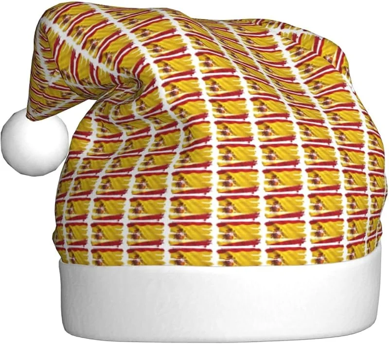 Marke: Tamiger Weihnachtsmützen mit spanischer Flagge, saisonal, festlich — Weihnachtsmode