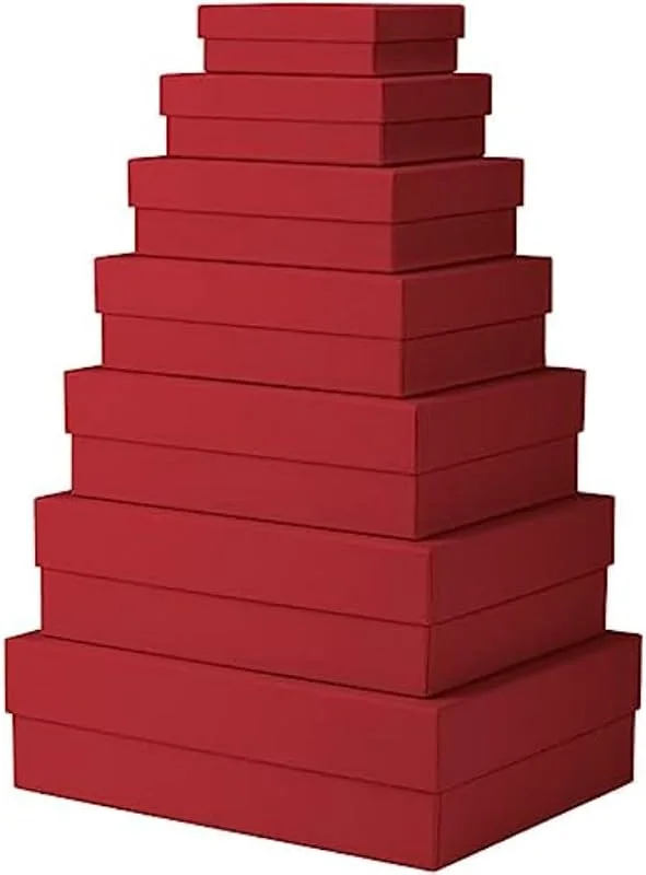 Besuche den Rössler-Store Rössler - Boxline Geschenkboxen 7er Set mit Deckel Rot — Geschenkverpackung