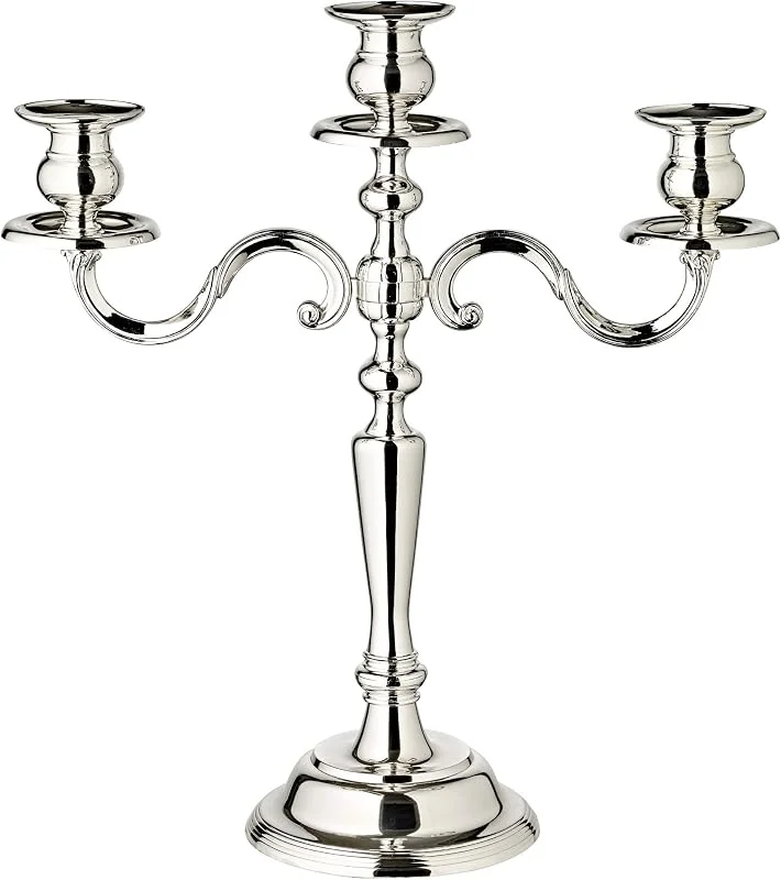 Besuche den EDZARD-Store EDZARD Kandelaber Regina 3-armig (H 36 cm), versilbert, anlaufgeschützt — Kerzenlicht Abendessen