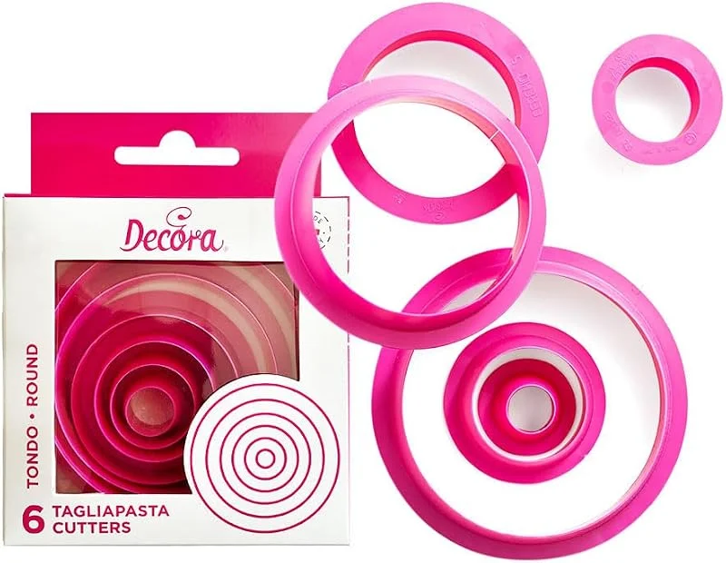 Marke: Decora Decora 0255300 AUSSTECHER-Set RUND-GLATT, 6-TLG CM1, 5, 2, 5, 3, 5, 6, 5, 8, 10 x 10 x 3 cm, Rose — Weihnachtskueche