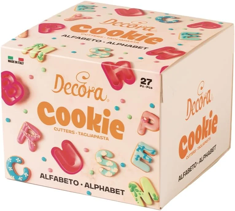 Marke: Decora Decora, 0255081 Große Buchstaben-Ausstechformen 5, 2 X H 2, Das ideale Set zur Herstellung von Fondant- oder Gummidekorationen, Made in Italy, 27 Stück-Packung, Rose — Weihnachtskueche