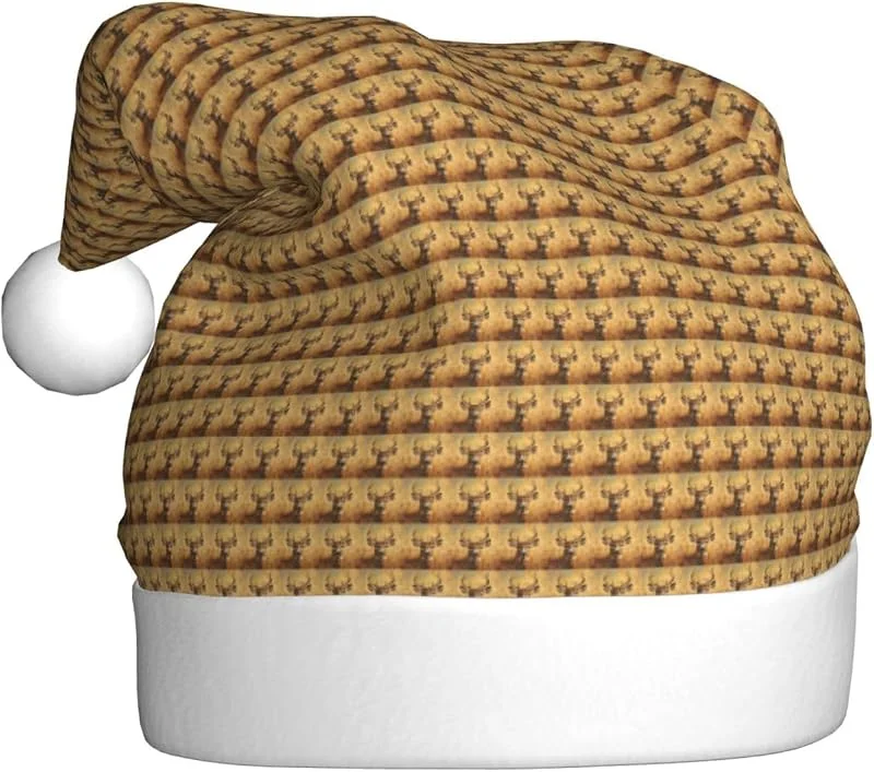 Marke: Tamiger Weihnachtsmützen mit wildem Hirsch-Aufdruck, saisonal festlich — Weihnachtsmode