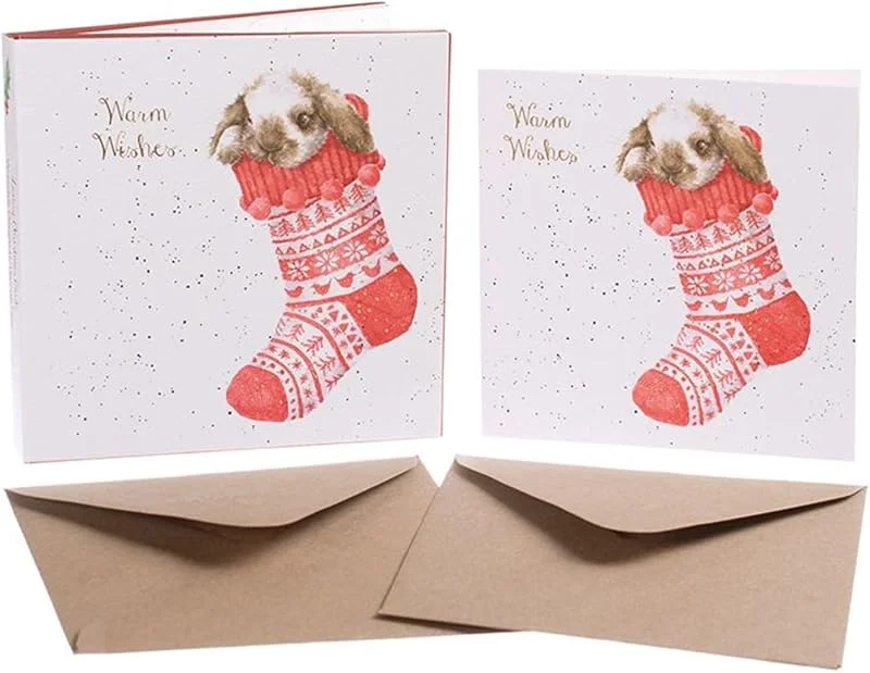 Marke: Wrendale Designs Wrendale Designs XB028 Weihnachtskarten-Set, Weihnachtsstrumpf-Motiv — Weihnachtsdeko