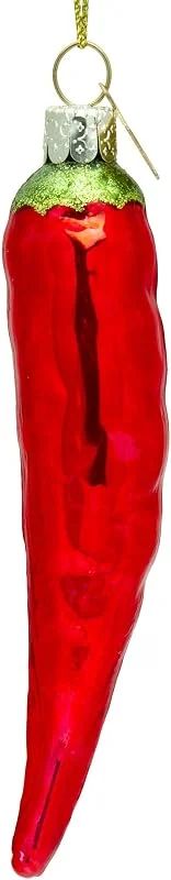 Besuche den SIKORA-Store SIKORA Rote Chili Schote besondere Weihnachtskugel Glas Christbaumschmuck Deko Figur Weihnachten Anhänger Ornament - Trend Line - BS491 — Weihnachtsdeko