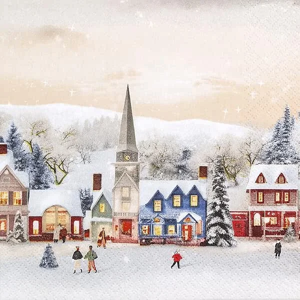 Besuche den Home Fashion-Store Home Fashion 20 Servietten Winter Wunderland als Tischdeko. Papierservietten weihnachtlich mit Motiv. Auch für Decoupage und Serviettentechnik 33x33cm — Advent und Tisch