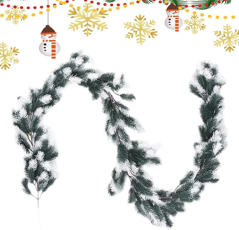 Marke: Ghjkldha Künstliche Tannengirlande, künstliche Tannengirlande, realistische künstliche Kiefernzweige mit Rattan-Drehdraht, Feiertags-Weihnachtsdekoration, Girlande, perfekt für Innen- und Außendekoration