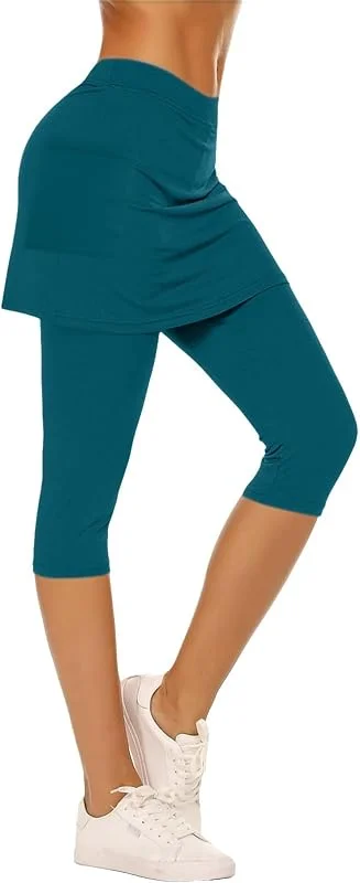 Marke: Generisch Leggings Mit Rock FüR Damen, Sportliche Skorts, Fitnessstudio, Tennis, Yoga, Hoher Taille Und RöCken Damenhose Schwarz Elegant KurzgrößE Damen 3, 4 Leggins Leoprint Strick Winter — Weihnachtsmode