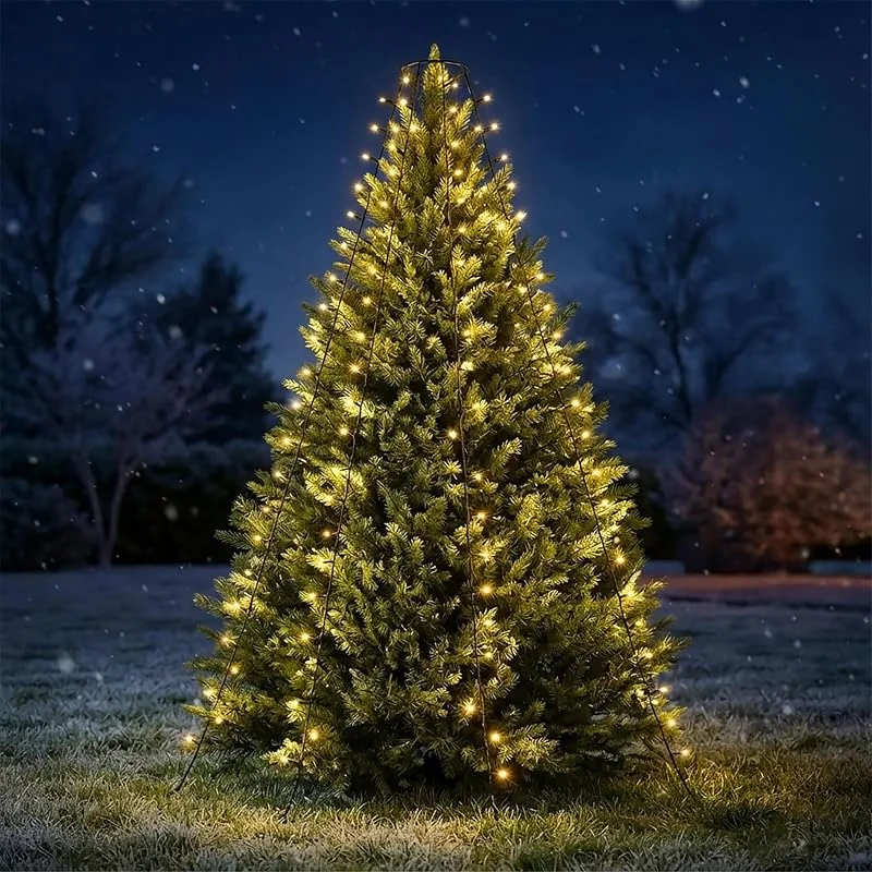 Besuche den Spetebo-Store Spetebo Lichterkette für Fahnenmast 10 Stränge mit 360 LED in warm weiß — Weihnachtsbeleuchtung