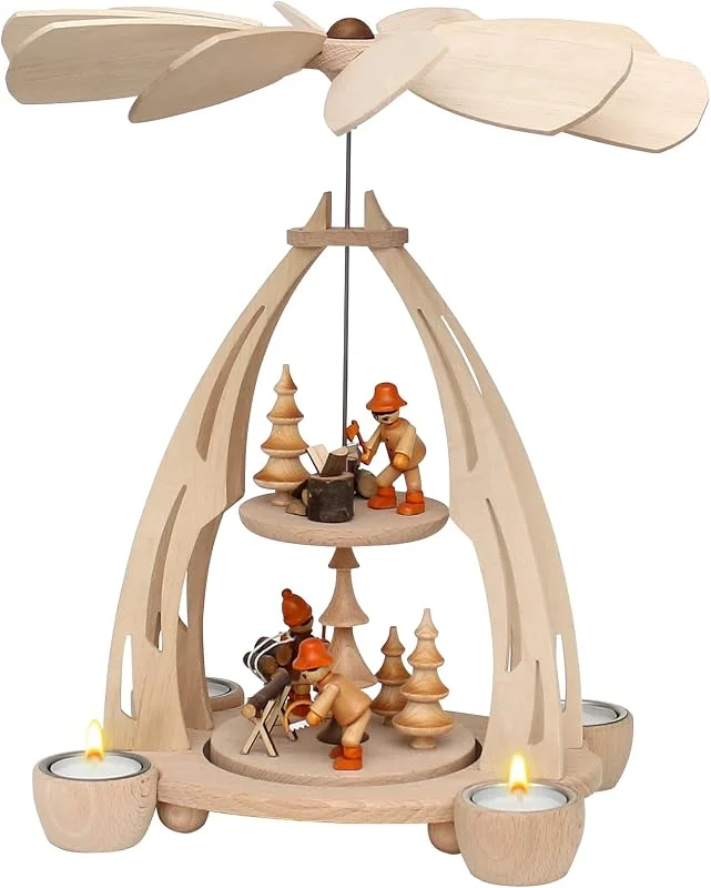 Besuche den Dekohelden24-Store ***Hochwertige Tischpyramide mit Winterfiguren, ca. 35 cm — Weihnachtsdeko
