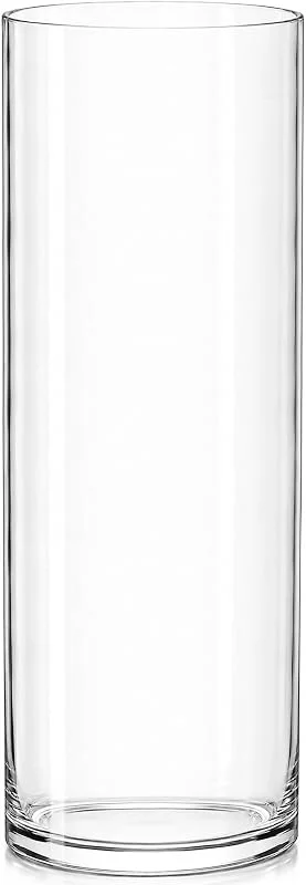 Marke: Royal Imports Royal Imports Große Glasvase Zylinder, Dekoratives Mittelstück für Zuhause oder Hochzeit – Zylinderform (10, 2 cm breit x 30, 5 cm hoch, transparent) — Kerzenlicht Abendessen