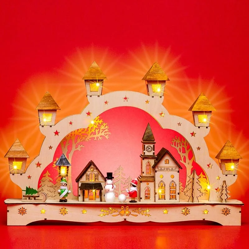 Besuche den SIKORA-Store Sikora LB62 beleuchteter LED Holz Schwibbogen WEIHNACHTSDORF inklusive Trafo — Weihnachtsdeko