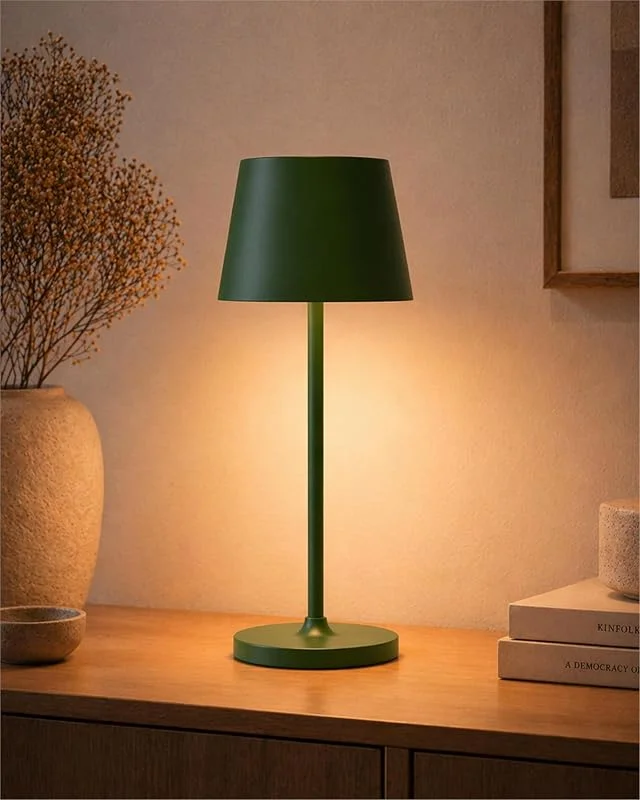 Marke: LEDs24.com LED Tischlampe Kabellos Outdoor - Höhenverstellbare Akku Tischleuchte IP54 Dimmbar Touch inkl. USB-C-Kabel - für Terrasse, Wohnzimmer, Schlafzimmer, Kinderzimmer, Gastro & Hotel (grün) — Kerzenlicht Abendessen