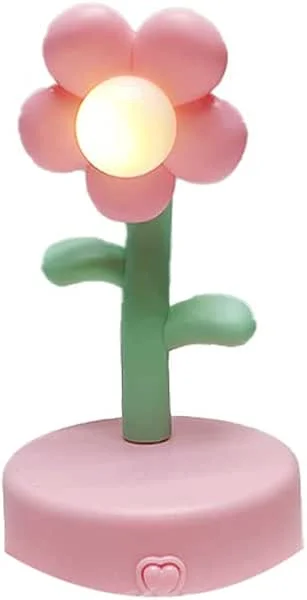 Marke: Mrisata Niedliche Blumen-Tischlampe, Nachtlicht, Tragbare Schreibtischlampe mit Herzförmigem, Romantisches, Farbenfrohes Blumendesign für Schlafzimmer, Wohnzimmer, Büro, Dek (Rosa) — Kerzenlicht Abendessen