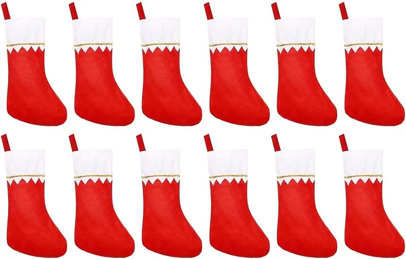Marke: Generisch 14er Weihnachtsstrümpfe Set Groß Superweich Festtagsdeko Rot 12 Teile Feiertagsgeschenke Hängend Wohnaccessoire (One Size) — Weihnachtsdeko