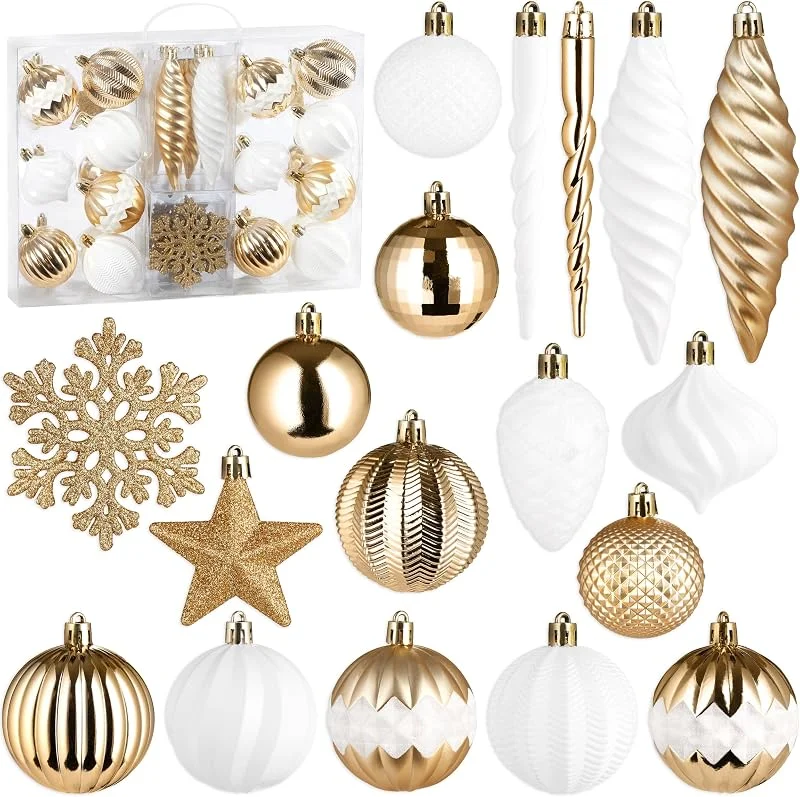Besuche den BRUBAKER-Store BRUBAKER 50 Stück Premium Christbaumschmuck - Weihnachtskugel Set — Weihnachtsdeko
