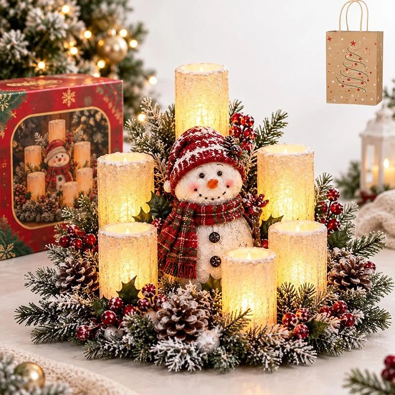 Marke: LMYDJW Beleuchtetes Weihnachtsgesteck Mit Dem Schein Einer Flammenlosen Kerze，B — Advent und Tisch