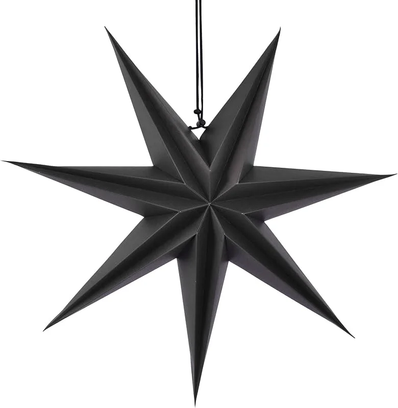 Besuche den pajoma-Store pajoma Faltstern Weihnachten, Premium Qualität, Papierstern Delhi 7 Zacken - 3D Sterne Deko, 45 cm in Schwarz — Weihnachtsdeko