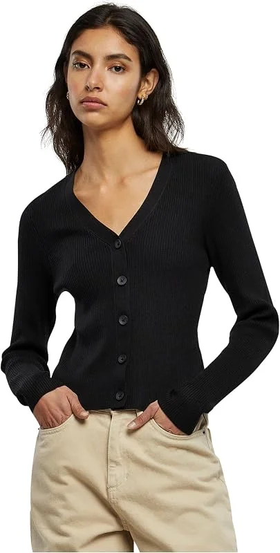 Besuche den Urban Classics-Store Urban Classics Damen Ladies Short Rib Knit Cardigan — Weihnachtsmode