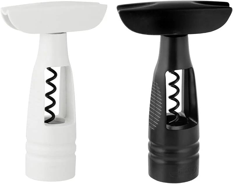 Besuche den FACKELMANN-Store Fackelmann EASY Corkscrew, Wine Bottle Opener, Easy Use Large Easy Grip Handle, Self-Pulling, Non-Stick Spiral, 22.6x11.6x4.5cm, Black or White — Wein und Festtafel