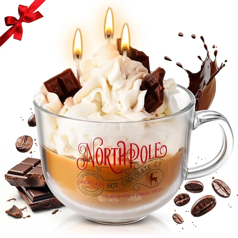 Marke: SiliFine Silifine Duftkerze in Tasse mit Weihnachtsdessert-Schokoladen-Duft — Kerzenlicht Abendessen