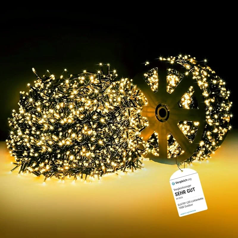 Besuche den ELKTRY-Store 1000 LED Lichterkette Outdoor 25m, Weihnachtsbeleuchtung mit Memory — Weihnachtsdeko