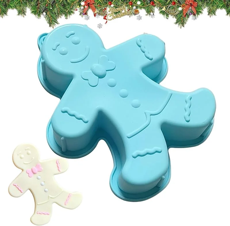 Marke: Generisch Silikon-Weihnachtsformen, Lebkuchenmann-Form, antihaftbeschichtet, Backform — Weihnachtskueche