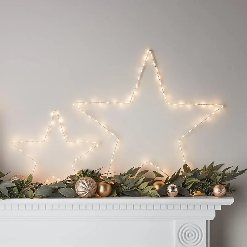 Besuche den Lights4fun-Store Lights4fun 2er Set Osby LED Sterne Timer — Weihnachtsbeleuchtung