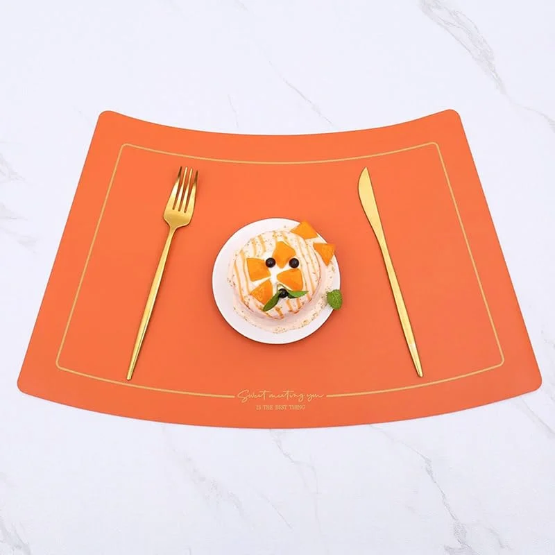 Besuche den Epinki-Store Epinki Tischset Weihnachten Abwaschbar Sektor, 2er Set 51x29.5CM Platzset Weihnachten Waschbar Sektor Einfarbig aus PU Leder, Tischuntersetzer Abwaschbar Orange für Küche und Restaurant — Küche & Haushalt