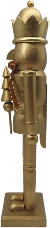 Besuche den DOITOOL-Store DOITOOL Goldener Nussknacker Soldat mit Schleife Holzfigur Handbemalt Festliche Weihnachtsdekoration Weihnachts tablettenschmuck und Regal Ornament für Party und Zuhause