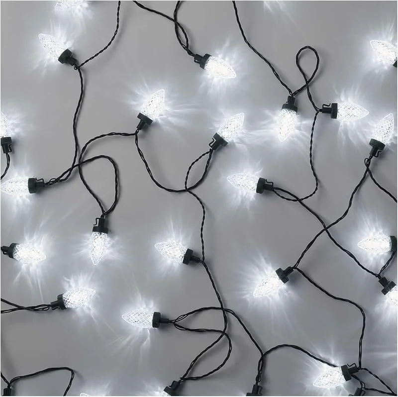 Besuche den EMOS-Store EMOS LED-Lichterkette im Retrostil, 9, 8m Weihnachtslichterkette + 5m Zuleitung, 50 LEDs, 8 Lichtmodi, Netzteil, IP44 für Innen und Außen, Kaltweiß — Weihnachtsbeleuchtung