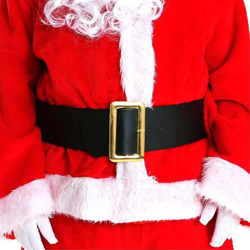 Marke: I LOVE FANCY DRESS Dicker schwarzer Gürtel für Faschingskostüme für Erwachsene, Größe M, Lederoptik, Weihnachtsmanngürtel, Piratengürtel, Zubehör — Weihnachtsmode
