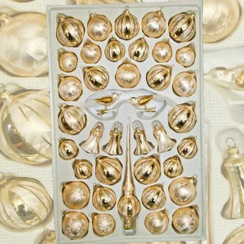 Marke: Lauschaer Glaskunst Baumkugelsortiment Tradition - Baumschmuckset 39 Teile — Weihnachtsdeko