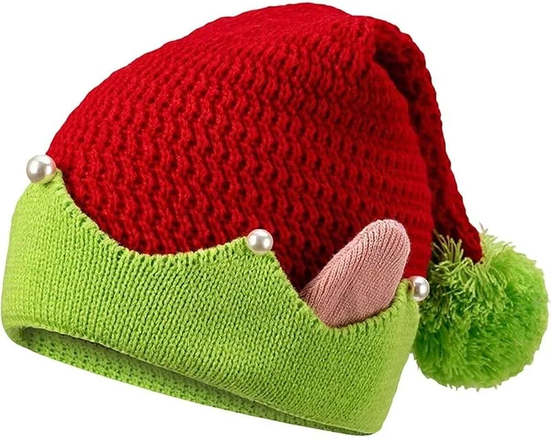 Marke: Ericetion Weihnachtsstrickmütze, Gestrickte Elfen-weihnachtsmannmütze, Unisex-weihnachtsmütze Für Erwachsene Für Festliche Weihnachtsfeiern — Weihnachtsmode