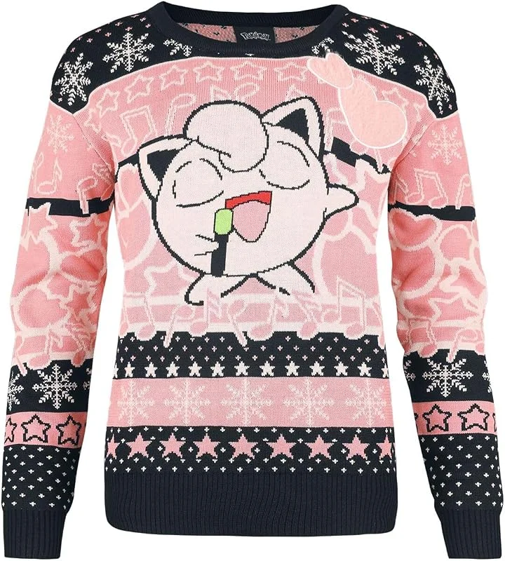 Besuche den Pokémon-Store Pokémon Pummeluff Frauen Weihnachtspullover pink, schwarz — Weihnachtsmode
