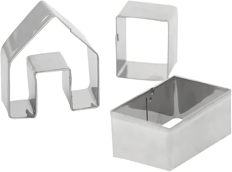 Marke: SMELEYOU Lebkuchenhaus Keksschneider 3pcs Edelstahl Metall Backformen kleine Lebkuchen Haus Kit Weihnachtshaus Backform Weihnachtsdekoration Dekor — Weihnachtskueche