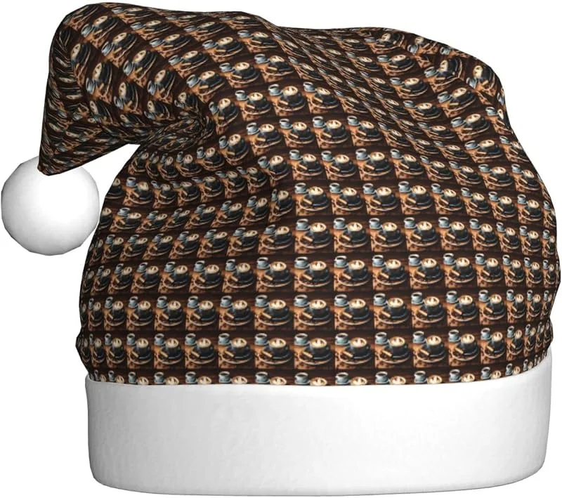 Marke: Tamiger Weihnachtsmützen mit köstlichem Kaffee-Aufdruck, saisonal, festlich — Weihnachtsmode