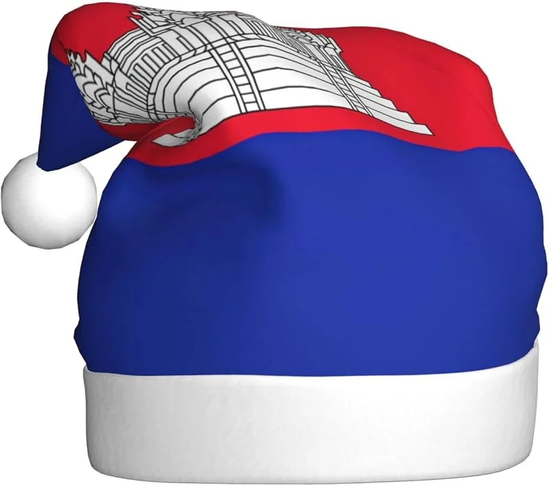 Marke: Tamiger Weihnachtsmützen mit Kambodscha-Flagge, saisonal, festlich — Weihnachtsmode