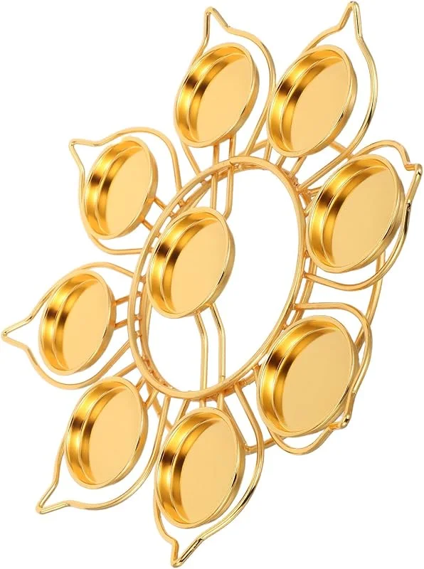 Marke: BESTOYARD Lotusblumen Teelichthalter aus Metalllegierung, Gold — Kerzenlicht Abendessen