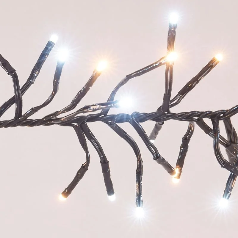 Marke: Self Import Agencies 2016 LED Cluster Lichterkette 14, 5m kaltweiß, warmweiß Mix mit 8 Lichteffekten Innen und Aussen — Weihnachtsbeleuchtung