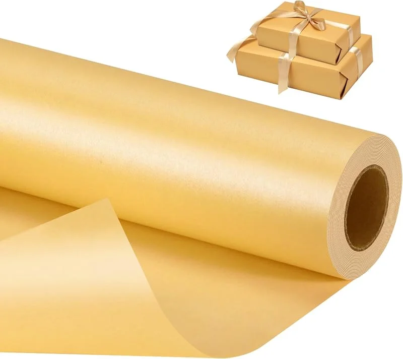 Besuche den VINATO-Store VINATO Geschenkpapier Rolle 1 Stück 43 cm × 10 m für Geschenkpapier Geburtstag, Hochzeit, Weihnachten & Partydekor, Gelb — Geschenkverpackung