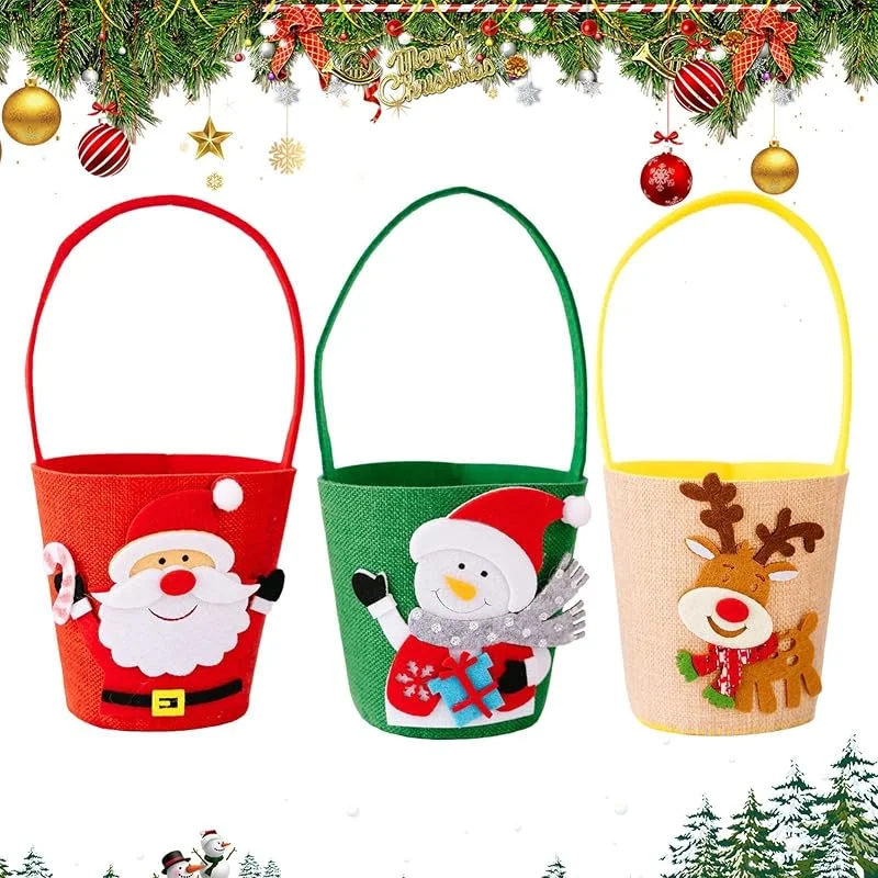 Marke: Generisch Weihnachtliche Geschenktüte, 3-teilig, für Gastgeschenke, Strumpffüller — Geschenkverpackung