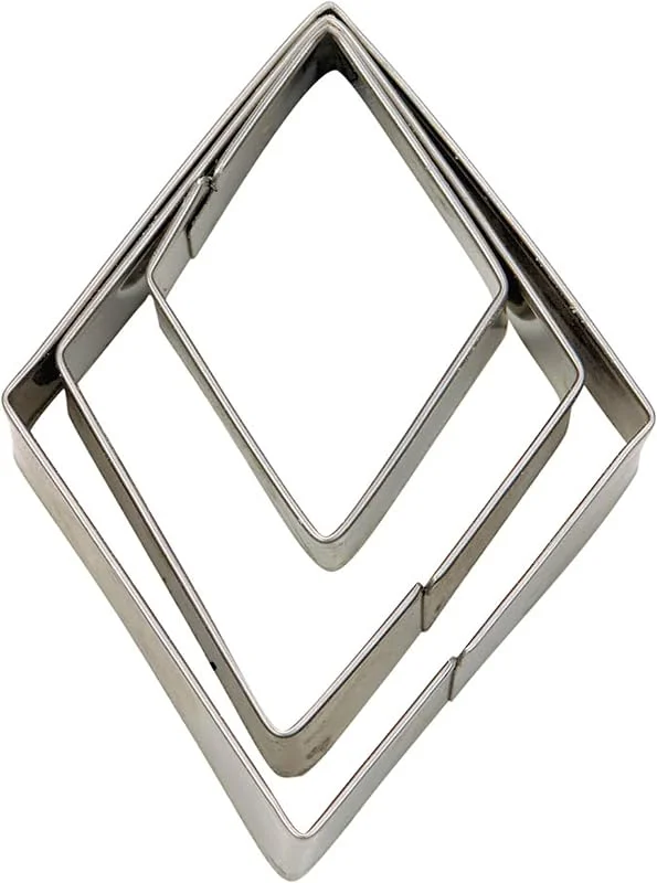 Besuche den Städter-Store Städter 3er Set Terrassen-Ausstecher Rhombus aus Edelstahl, Größe: 3, 5, 7 cm, Silber — Weihnachtskueche