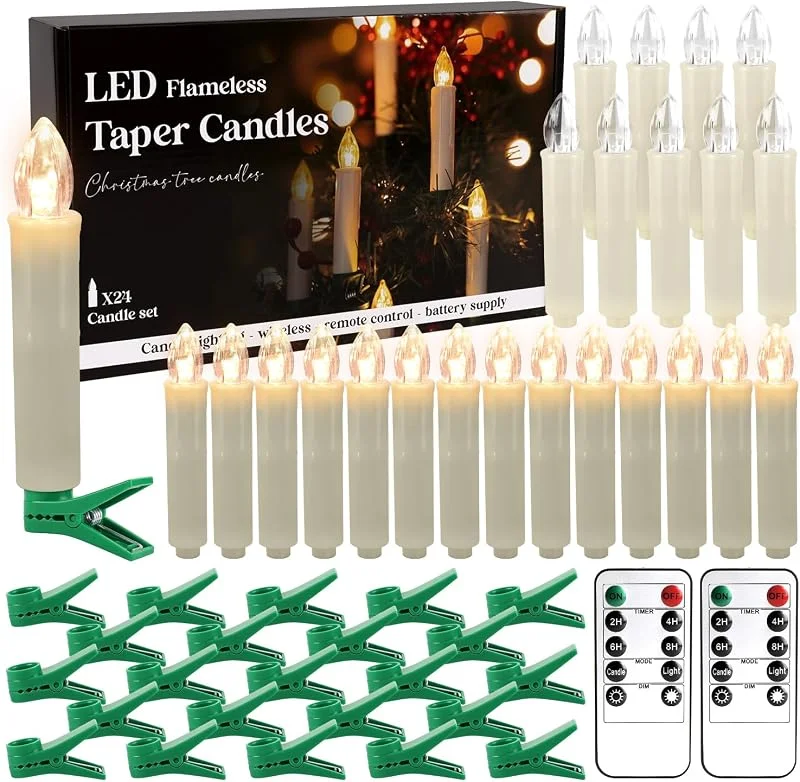 Marke: ECLHTLNY LED Weihnachtsbaumkerzen, 24 Stück mit Clips — Weihnachtsbeleuchtung