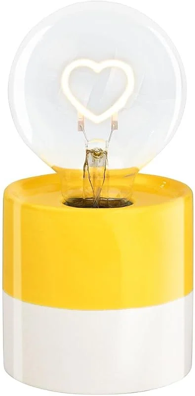 Besuche den moses-Store moses. Smile LED-Dekoleuchte Glühbirne mit Herz, batteriebetriebene Tischlampe mit LED-Licht, dekorative Beleuchtung für die ganze Wohnung, Hochzeiten oder Feiern, Gelb — Kerzenlicht Abendessen