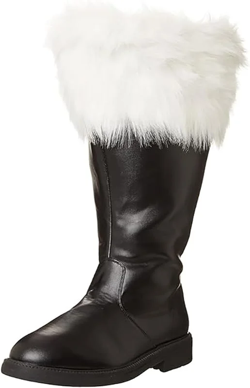 Marke: Generisch Generisch Weihnachtsmann Stiefel Herren Christmas Boots Red and White Schwarz Reißverschluss Schuhe Winter Plüsch Weihnachtsschuhe mit Absatz Bequeme Herrenschuhe Weihnachtskostüm Karneval Party — Weihnachtsmode