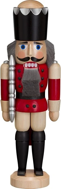 Besuche den Seiffener Volkskunst-Store Seiffener Volkskunst Nussknacker König Erzgebirge 29cm (rot lasiert) — Weihnachtsdeko